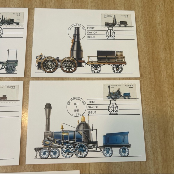 COMPLETE set of vintage First Day of Issue Steam Locomotives stamps 1987 - Picture 3 of 8